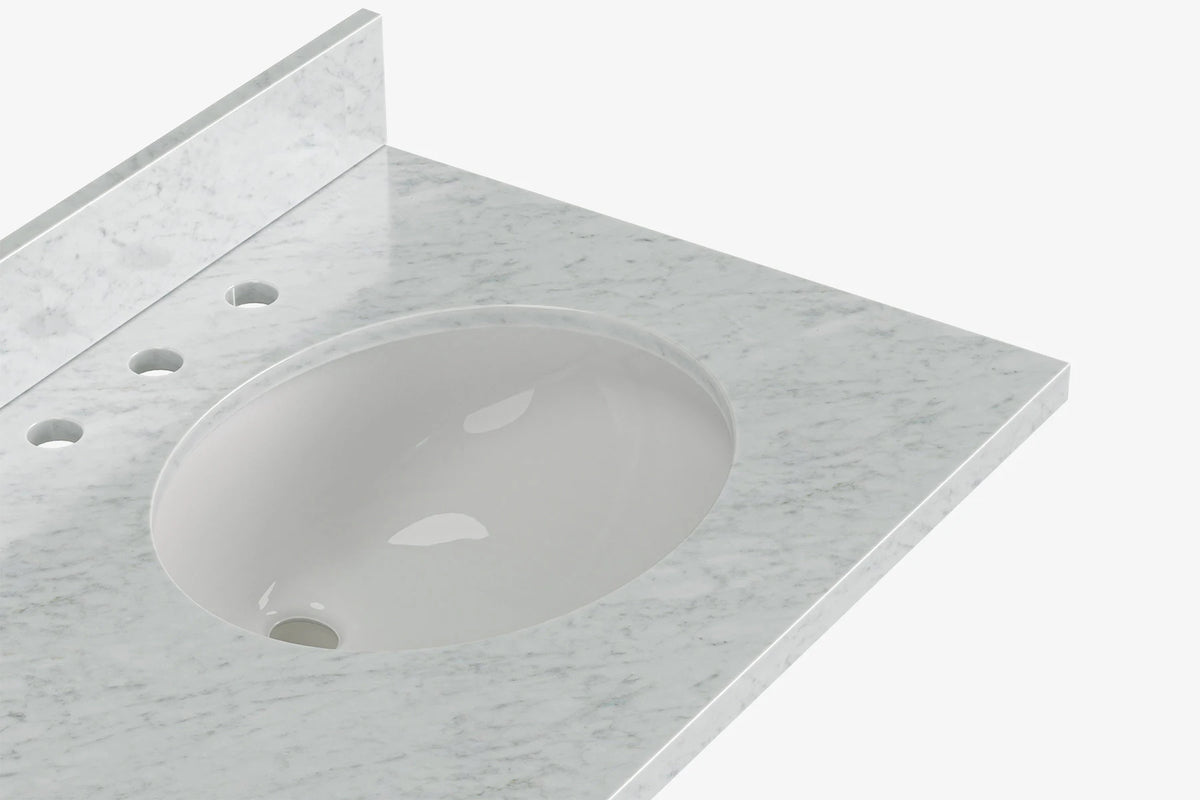 Ariel cambridge (66"&67") in double oval sink bathroom vanity with marble countertop (0.75" & 1.5").