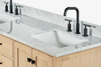 Ariel cambridge 66-67 inch double rectangle sink vanity with  marble countertop with (0.75,1.5)in edge