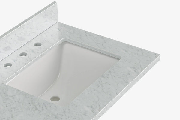 Ariel cambridge 66-67 inch double rectangle sink vanity with  marble countertop with (0.75,1.5)in edge