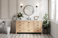 Ariel Cambridge (66" & 67") in single oval sink vanity with marble countertop (0.75" & 1.5").