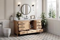 Ariel cambridge 66-67 inch single rectangle sink vanity with countertop with (0.75,1.5)in edge