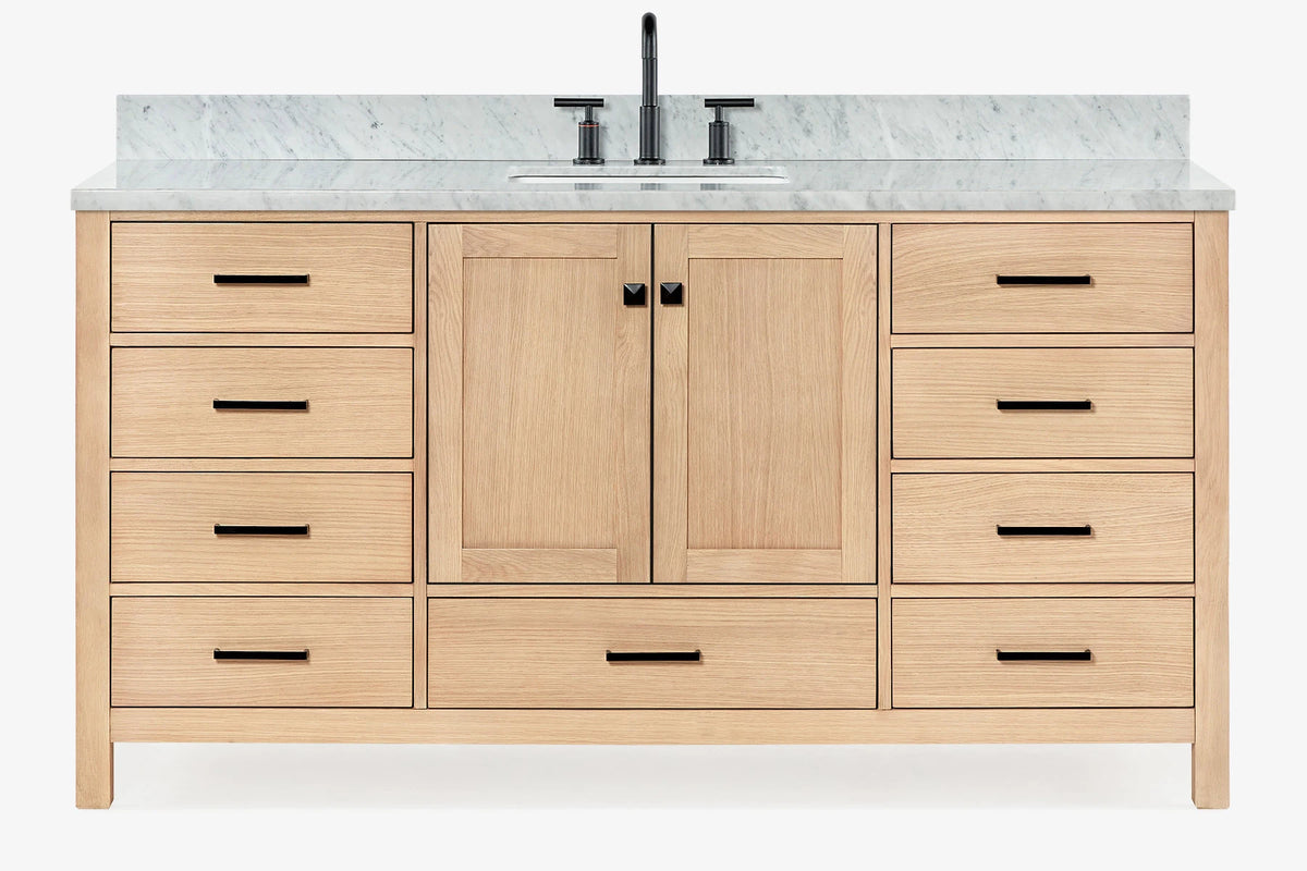 Ariel cambridge 66-67 inch single rectangle sink vanity with countertop with (0.75,1.5)in edge