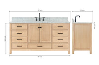 Ariel cambridge 66-67 inch single rectangle sink vanity with countertop with (0.75,1.5)in edge