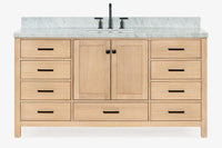 Ariel cambridge 66-67 inch single rectangle sink vanity with countertop with (0.75,1.5)in edge