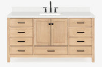 Ariel cambridge 66-67 inch single rectangle sink vanity with countertop with (0.75,1.5)in edge