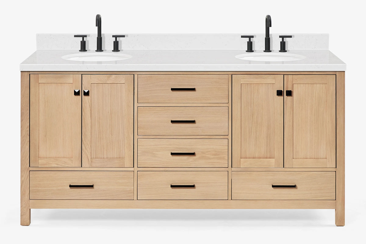 Ariel cambridge (73") double oval sink vanity set.
