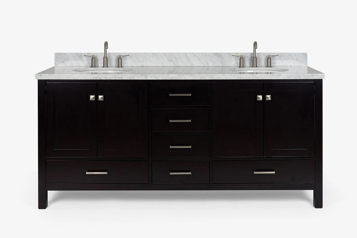 Ariel cambridge (73") double oval sink vanity set.