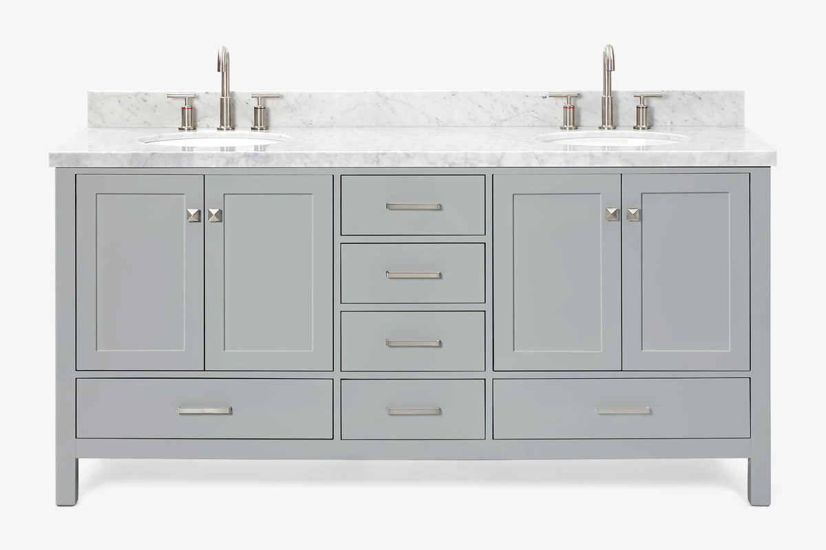 Ariel cambridge (73") double oval sink vanity set.
