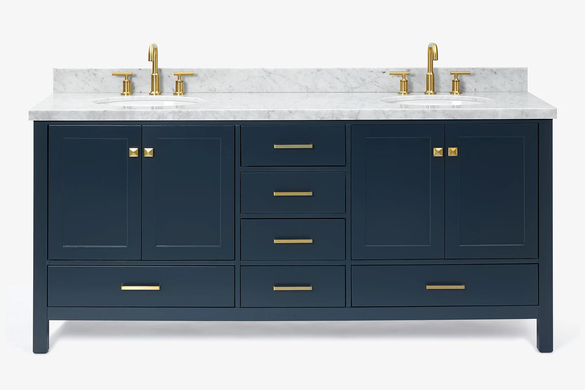 Ariel cambridge (73") double oval sink vanity set.