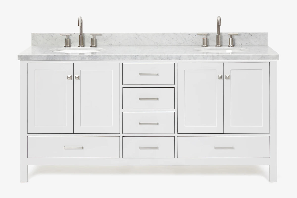 Ariel cambridge (73") double oval sink vanity set.