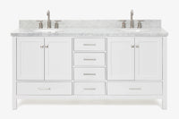 Ariel cambridge (73") double oval sink vanity set.