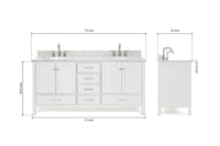 Ariel cambridge (73") double oval sink vanity set.