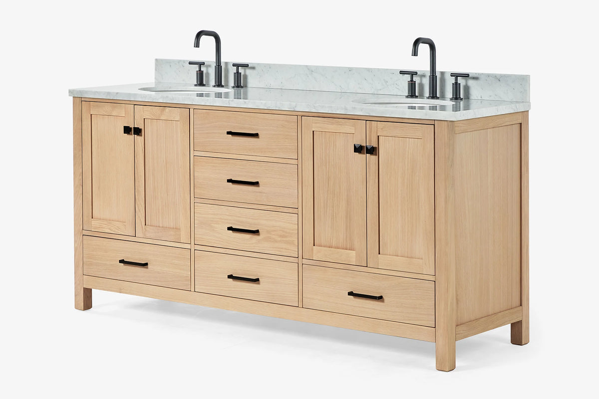 Ariel cambridge (73") double oval sink vanity set.