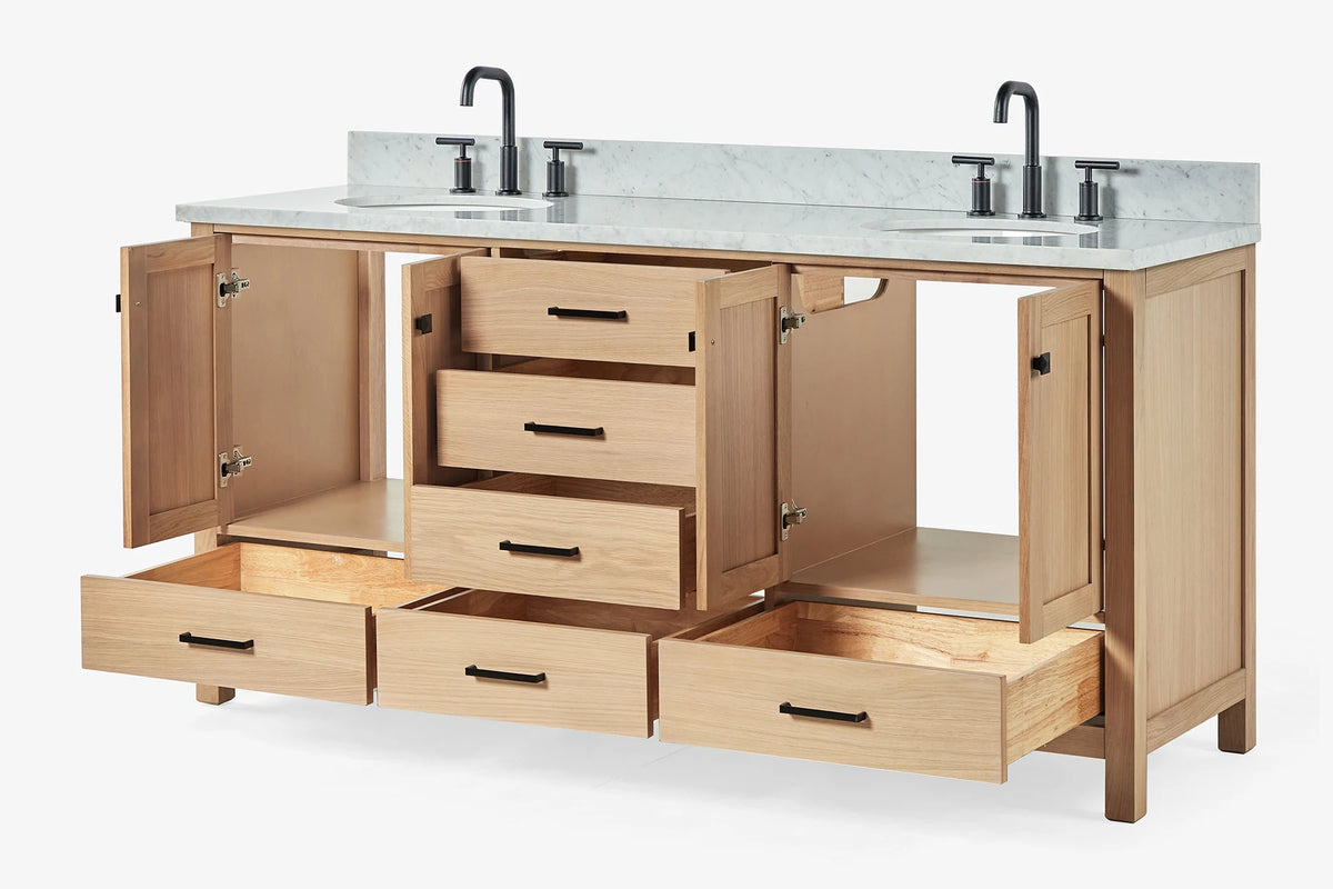 Ariel cambridge (73") double oval sink vanity set.