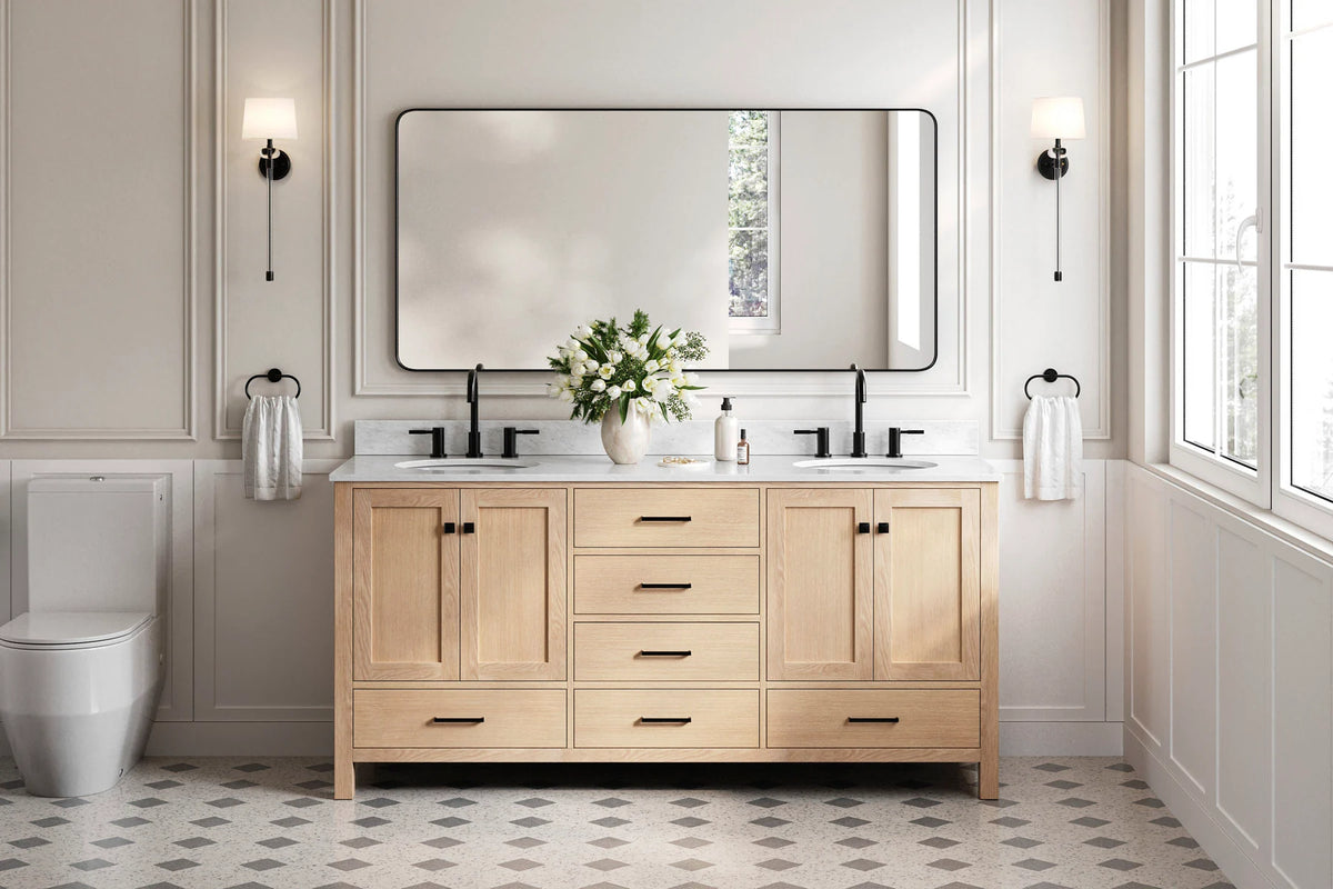 Ariel cambridge (73") double oval sink vanity set.