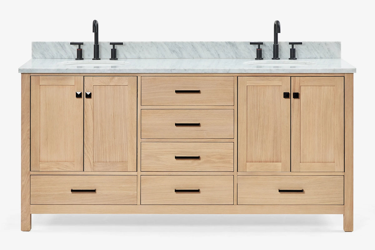 Ariel cambridge (73") double oval sink vanity set.