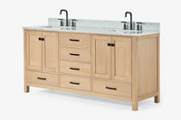 Ariel cambridge 72-73in. bathroom vanity double rectangle sink vanity with (0.75, 1.5, 2)in countertop