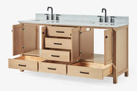 Ariel cambridge 72-73in. bathroom vanity double rectangle sink vanity with (0.75, 1.5, 2)in countertop