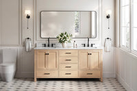 Ariel cambridge 72-73in. bathroom vanity double rectangle sink vanity with (0.75, 1.5, 2)in countertop