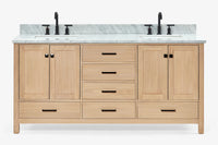 Ariel cambridge 72-73in. bathroom vanity double rectangle sink vanity with (0.75, 1.5, 2)in countertop
