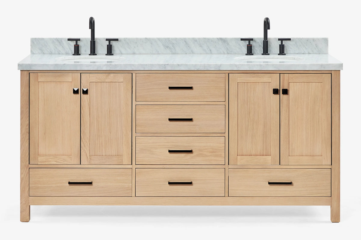 Ariel cambridge (73") double oval sink vanity set.