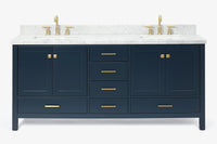 Ariel cambridge 72-73in. bathroom vanity double rectangle sink vanity with (0.75, 1.5, 2)in countertop