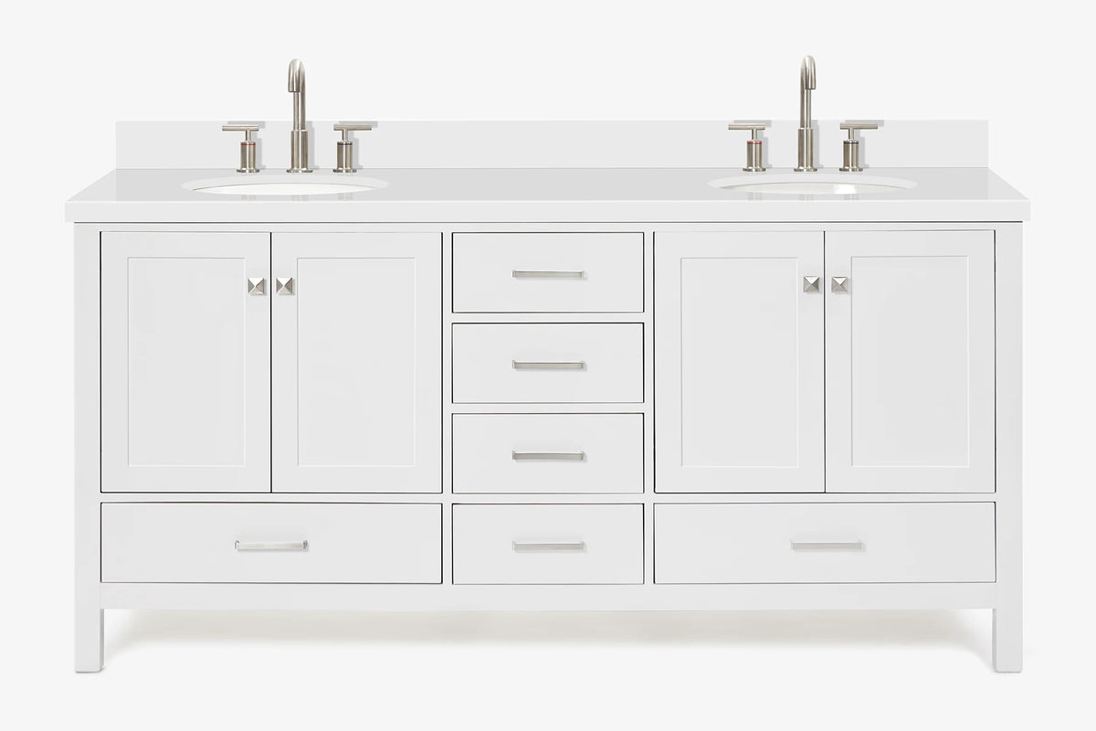Ariel cambridge (73") double oval sink vanity set.