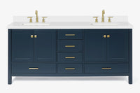 Ariel cambridge 72-73in. bathroom vanity double rectangle sink vanity with (0.75, 1.5, 2)in countertop
