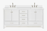 Ariel cambridge 72-73in. bathroom vanity double rectangle sink vanity with (0.75, 1.5, 2)in countertop