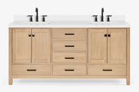 Ariel cambridge 72-73in. bathroom vanity double rectangle sink vanity with (0.75, 1.5, 2)in countertop