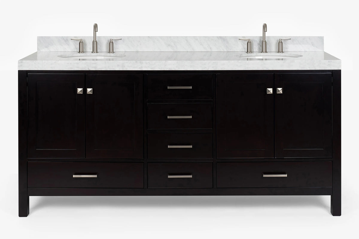 Ariel cambridge (73") double oval sink vanity set.