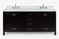Ariel cambridge (73") double oval sink vanity set.