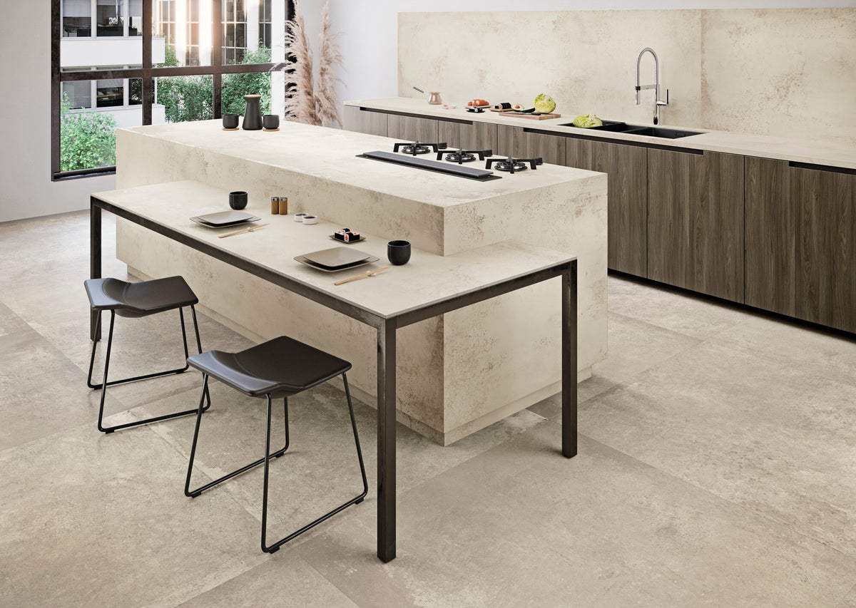 Distrito Marfil Porcelain Slab kitchen