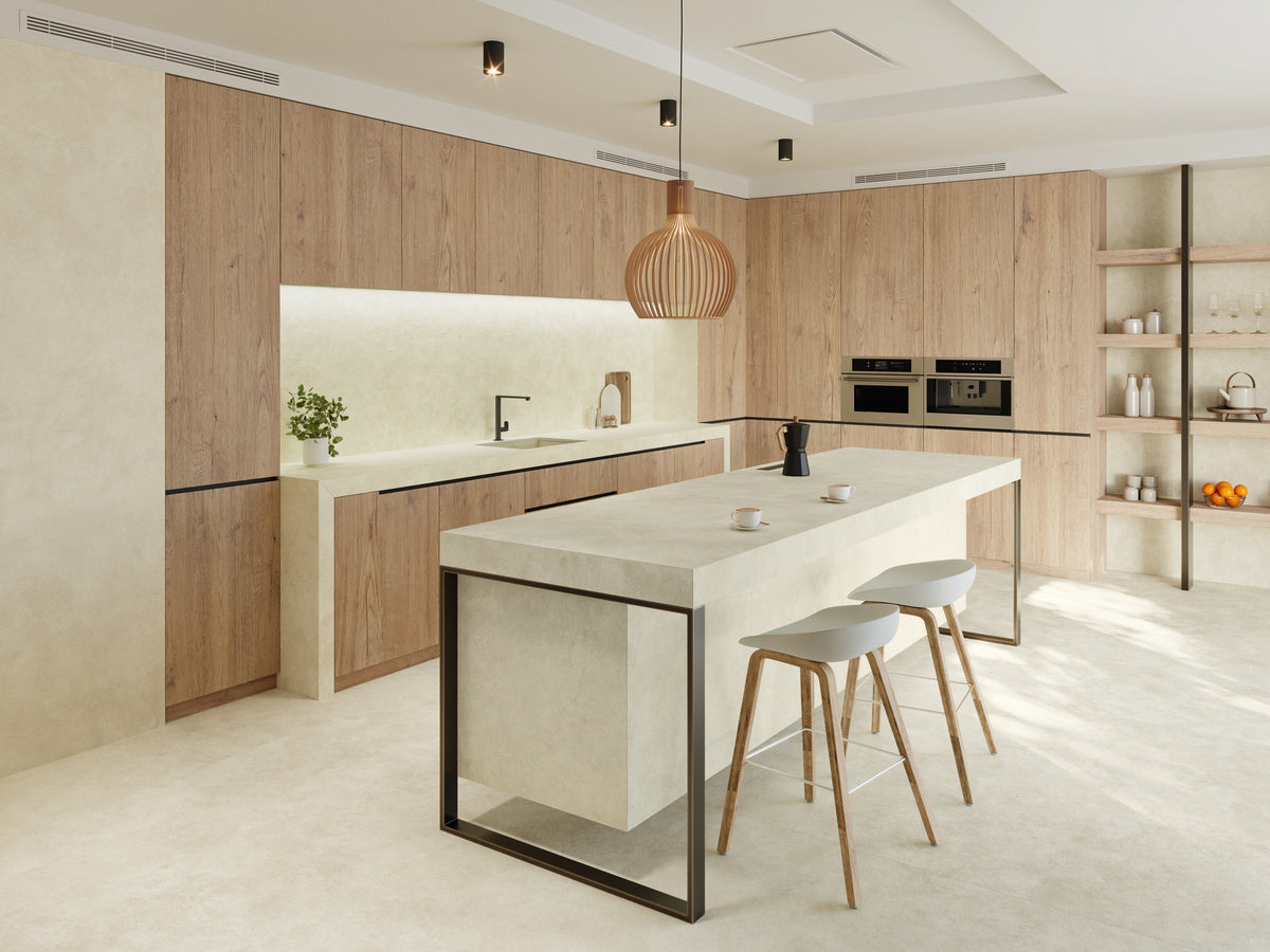 Surface Marfil Porcelain Slab kitchen