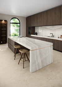 Taj Mahal Sand Porcelain Slab kitchen