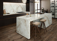 Cuarzo Reno Blanco Porcelain Slab kitchen