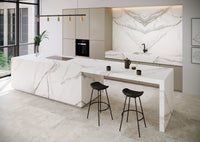 Estatuario Extra Blanco Porcelain Slab kitchen
