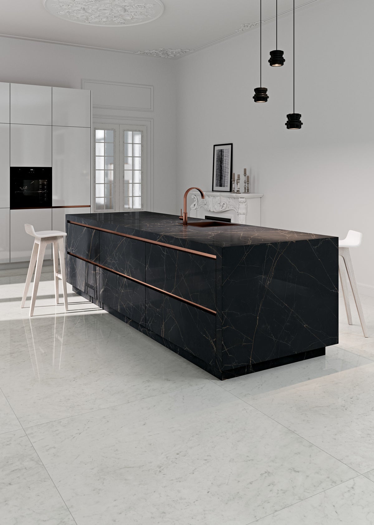 Nero Ardi Negro Porcelain Slab kitchen