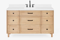 Ariel monroe 61 inch single rectangle sink bathroom vanity with countertop 1.5 inch edge