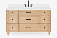 Ariel monroe 61 inch single rectangle sink bathroom vanity with countertop 1.5 inch edge