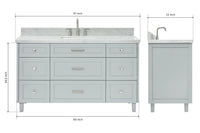 Ariel monroe 61 inch single rectangle sink bathroom vanity with countertop 1.5 inch edge