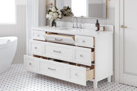Ariel monroe 61 inch single rectangle sink bathroom vanity with countertop 1.5 inch edge
