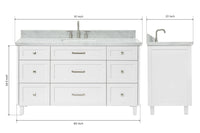 Ariel monroe 61 inch single rectangle sink bathroom vanity with countertop 1.5 inch edge
