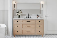 Ariel monroe 61 inch single rectangle sink bathroom vanity with countertop 1.5 inch edge