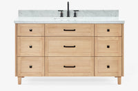 Ariel monroe 61 inch single rectangle sink bathroom vanity with countertop 1.5 inch edge
