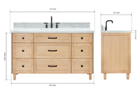 Ariel monroe 61 inch single rectangle sink bathroom vanity with countertop 1.5 inch edge