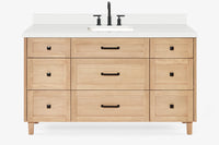 Ariel monroe 61 inch single rectangle sink bathroom vanity with countertop 1.5 inch edge