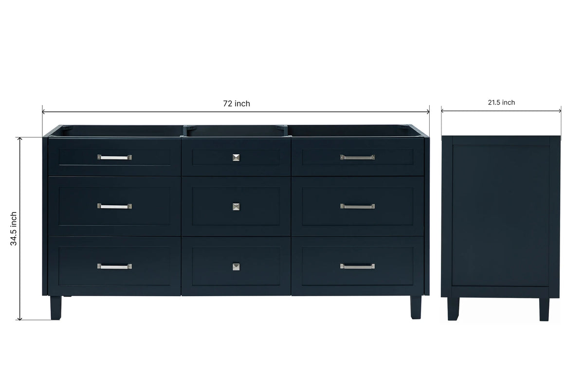 Ariel monroe 72 inch double sink base cabinet