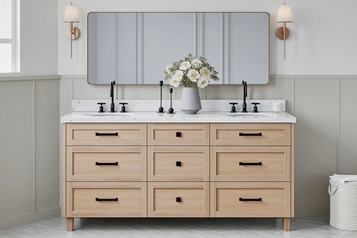 Ariel monroe 72 inch double sink base cabinet