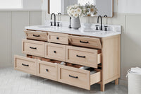 Ariel monroe 72 inch double sink base cabinet
